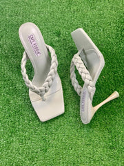 Cape Robbin TIBI White Thong Flip Flop Mules Open Toe High Heel Pumps Sandals