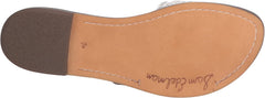 Sam Edelman Gabriela Bright White Open Toe Slip On Leather Flat Slides Sandals