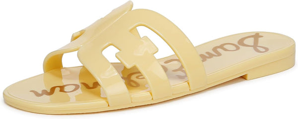 Sam Edelman Bay Buttercup Round Open Toe Slip On Leather Strap Slide Sandals