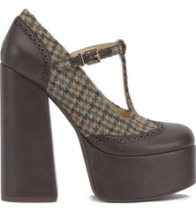 Jessica Simpson Selventa Slumber Brown Mary Jane Block Heel Platform Pumps