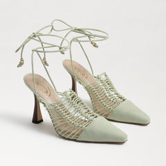 Sam Edelman Trinity Pistachio Tie Up Womens Pumps Ankle Strap High Heel Sandals
