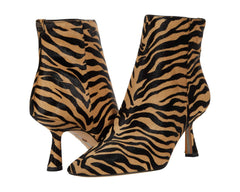 Sam Edelman Samantha Tiger Cow Leather Pointed Toe Side Zipper Kitten Heel Boots