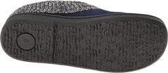 Clarks Navy Knitted Slip On Rounded Toe Furry Collar Spring Clog Mules