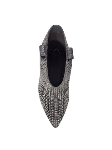 Jessica Simpson Vianne Pewter High Heel Crystal Rhinestone Pull On Ankle Booties