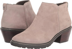 Sam Edelman Pryce Putty Suede Stacked Block Heel Pull On Fashion Ankle Boots 6