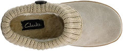 Clarks Stone Knitted Collar Winter Clog Rounded Closed Toe Slippers