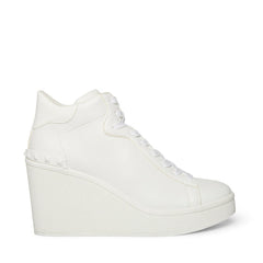 Steve Madden Brix White Rounded Closed Toe Lace Up Embellished Detail Sneakers