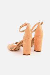 Sam Edelman Yaro Peach Open Toe Adjustable Ankle Strap Leather Heeled Sandal