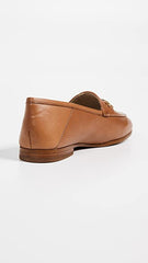 Sam Edelman Loraine Saddle Smooth Leather Almond Toe Slip On Stacked Heel Loafer
