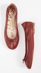Sam Edelman Felicia Red Slip On Rounded Closed Toe Flexible Ballet Flat Wide