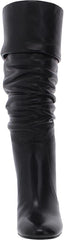 Vince Camuto Sessily Black Leather Block Heel Knee High Round Toe Slouchy Boots
