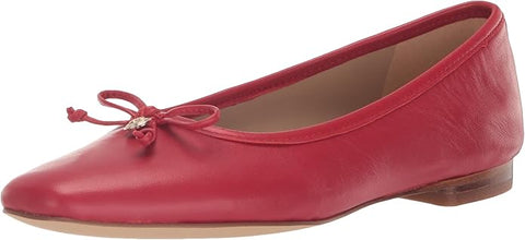 Sam Edelman Meadow Begonia Red Slip On Square Toe Bow Detail Ballet Flats