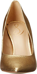 Sam Edelman Hazel Gold Stiletto Heeled Slip On Pointed Toe Classic Dress Pumps