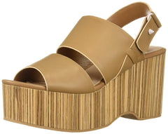 Kelsi Dagger Brooklyn Nash Tan Platform Mule Open Toe Heeled Dress Sandals