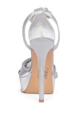 Lauren Lorraine Heidi Platform High Heel Sandal Satin Bridal Prom Wedding Pumps