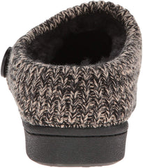 Clarks Women's Knit Scuff Leather Slipper Mules Sweater Cuff Clog (7, Black)