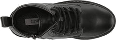 Steve Madden Betty Black Rounded Closed Toe Lace Up Classic Ankle Combat Boots