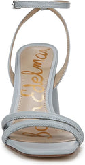 Sam Edelman Kia Cape Blue Squared Open Toe Ankle Strap Block Heeled Sandals