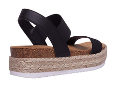 Steve Madden Women's Jaklin Flat Platform Sandals BLACK