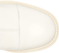 Sam Edelman Wellington Modern Ivory Block Heel Closed Toe Pull On Ankle Boots