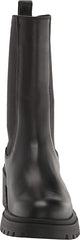 Steve Madden Hesitant Black Block Heel Pull On Mid Calf Fashion Moto Ankle Boots