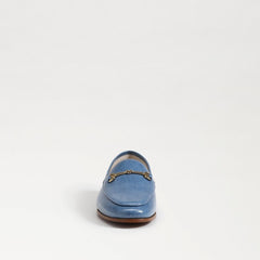 Sam Edelman Loraine Nova Blue Leather Almond Toe Slip On Classic Vamp Loafers