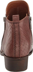 Lucky Brand Basel Roasted Elon Besos Almond Toe Ankle Block Low Heel Zipper Boots 8