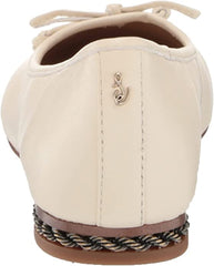 Sam Edelman Marisol Modern Ivory Square Toe Slip On Classic Leather Ballet Flats
