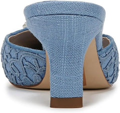 Sam Edelman Brit Royal Sky Blue Orchid Kitten Heel Slip On Pointed Toe Pumps