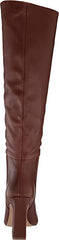Steve Madden Showbiz Cognac Leather Over the Knee Block Heel Pointed Toe Boots