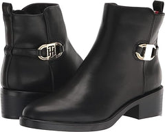 Tommy Hilfiger Imiera Black Round Toe Pull On Zip Closure Fashion Ankle Boots