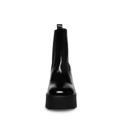 Steve Madden Pasha Black Leather Chelsea Platform Wedge Bootie Ankle Boots