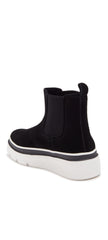 Steve Madden Avery Black Suede Fashion Pull On Platfrom Wedge Chelsea Boots