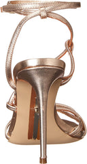 Sam Edelman Sareena Champagne Stiletto Heel Open Toe Ankle Strap Heeled Sandals