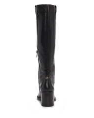 Vince Camuto Zemmy Black Soft Silky Leather Knee High Block Heel Dress Boots