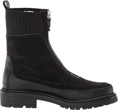 Sam Edelman Leone Black Chunky Block Heel Closed Toe Zipper Combat Ankle Boots