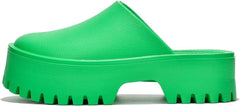 KK PAIR OF KINGS Heights Green Fashion Slip On Non-Slip Mule Clog Platform Sandals