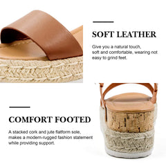 Athlefit Women's Espadrilles Sandals Ankle Strap Buckle Wedge Sandal Open Toe Studded Platform Sandals