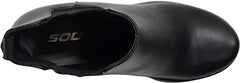 Soda Jaber Black Pu Chunky Lug Sole Elastic Gore Pull On Wide Chelsea Ankle Boot
