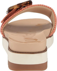 Sam Edelman Ariane Stucco Pink Coral Open Toe Wedge Platform Slides Sandals