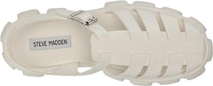 Steve Madden Echo White Ankle Strap Chunky Platform Block Heel Fisherman Sandals