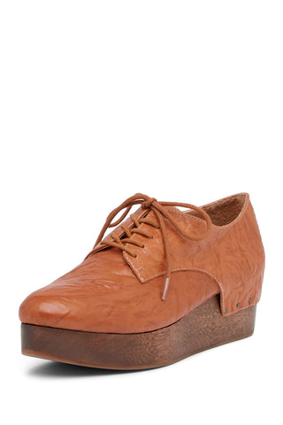 Kelsi Dagger Brooklyn Tan Lace Up Platform Wedge Derby Shoes