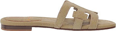 Sam Edelman Bay Bay Leaf Slide Mule Open-Toe Slip-On Leather Flats Sandals