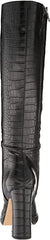Circus by Sam Edelman Freda Black Croc Print Block Heel Knee High Fashion Boots