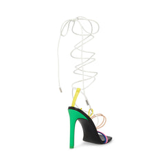 Steve Madden Unique Multi Strappy Tie Up Stiletto Heel Open Toe Heeled Sandals
