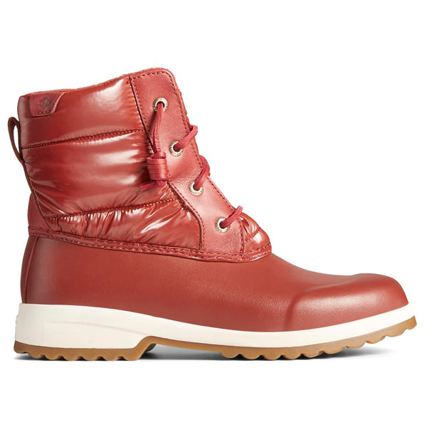 Sperry Maritime Repel Nylon Red Fashion Zip Rounded Toe Snowproof Ankle Boots 6.5