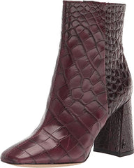 Sam Edelman Codie Bordeaux Side Zipper Squared Toe Fashion Ankle Boots