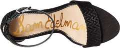 Sam Edelman Yamile Black Rounded Open Toe Ankle Strap Espadrille Heeled Sandals
