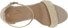 Sam Edelman Yaro Modern Ivory Perla Ankle Strap Block High Heeled Dress Sandals
