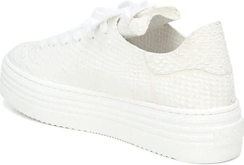Sam Edelman Pippy White Snake Leather Lace-Up Chunky Platform Low Top Sneakers